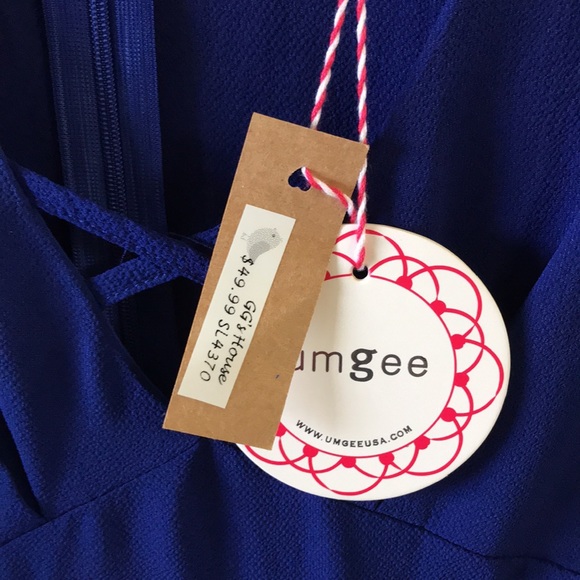 NWT Umgee Lined Romper in Royal Blue - Picture 4 of 9